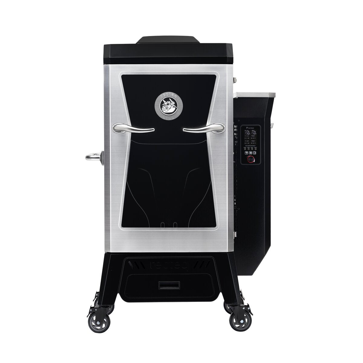 recteq Staq 1900 vertical pellet smoker, front view with the door closed